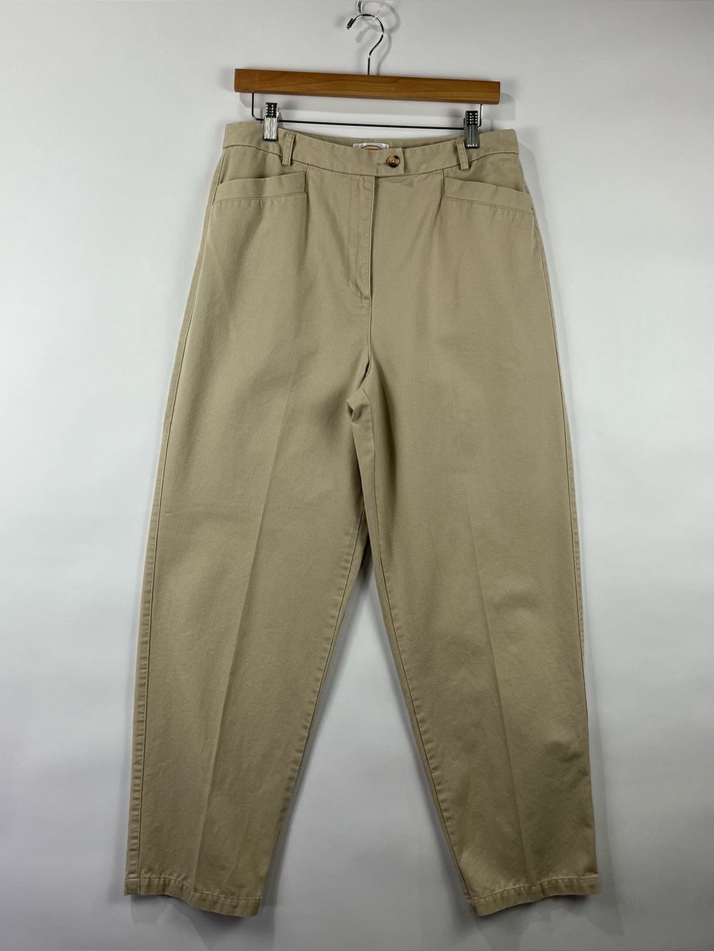 Talbots 100% Cotton Straight Leg Pants Pockets Classic Chinos Size 14